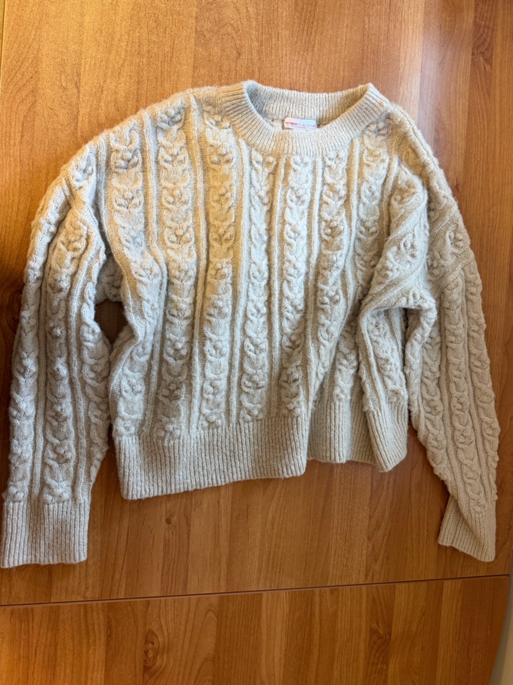Joe Fresh (Jillian Harris) Cream Cable Knit Scoop Neck Sweater